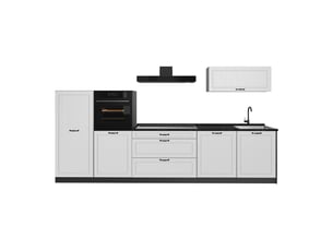 Vicco cuisine, blanc campagneanthracite, 340cm plan de travail anthracite