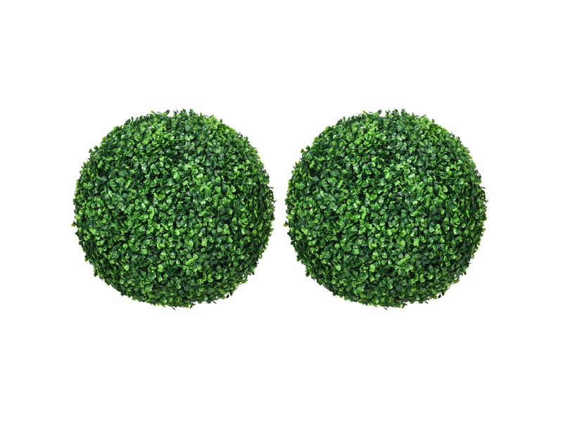 Buis artificiel en boule lot de 2 ø40 cm – vert – protection uv intérieur et extérieur, sans entretien