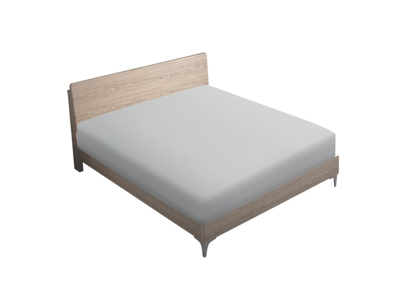  Drap housse 160x200cm avec bonnet 30cm – gris clair  - Conforama A