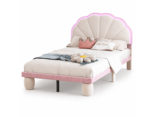 Lit simple 90x200 cm coloris rose