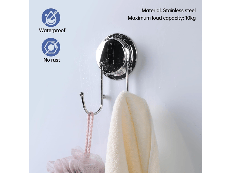  Crochet ventouse extra fort, mural en acier inoxydable pour cuisine et salle de bain (argenté, gris AM001272LJL - Conforama C
