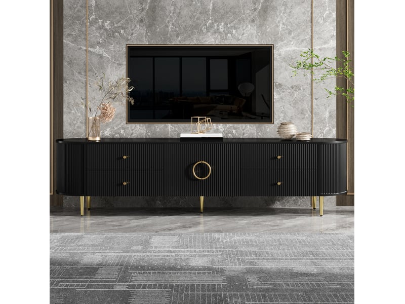  Meuble tv 180 cm avec rangement et passe-câbles evryae  - Conforama B