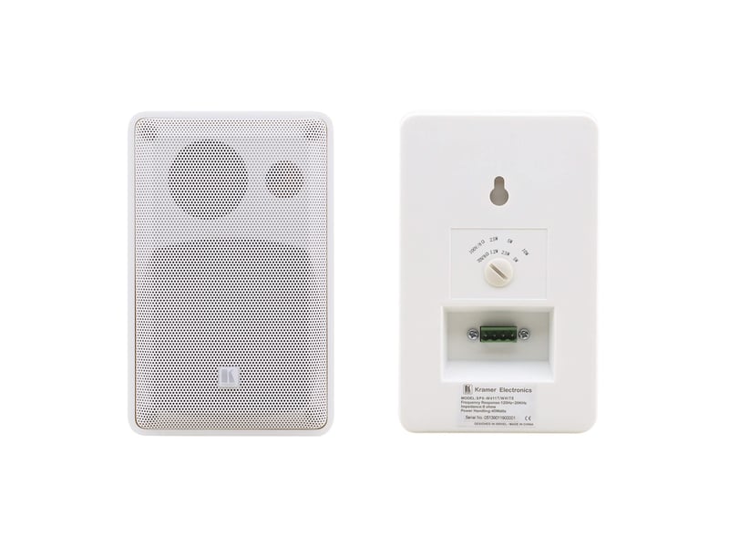  Kramer spk-w411t-white galil 4-o haut-parleur mural 2 voies 4 pouces blanc installation encastrée ou saillie  - Conforama B