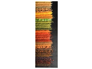 Tapis de sol rectangulaire lavable cuisine 180 x 60 cm flexible antidérapant style moderne en polyamide bleu 02_0046720