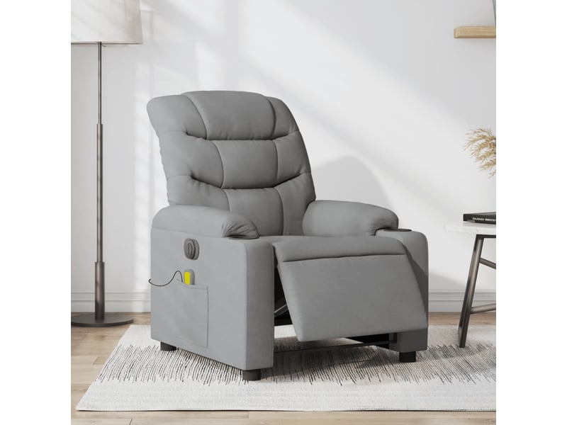  Fauteuil de massage inclinable électrique gris clair tissu shl22725  - Conforama B