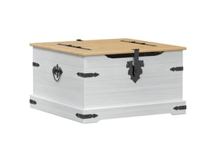 Boîte de rangement avec étagère blanc 78x78x45 cm pin massif