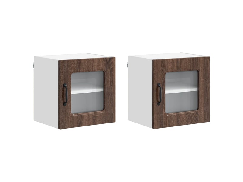  Meuble mural de cuisine | armoire de cuisine 2 pcs chêne brun shl818  - Conforama A