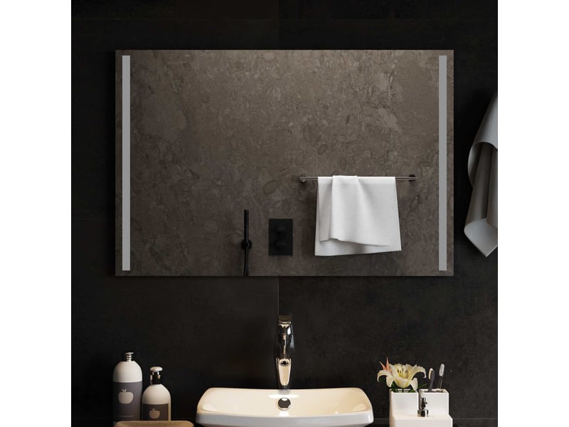  Miroir de salle de bain, miroir de toilette led transparent 90 x 60 cm verre trempé cf62632  - Conforama B