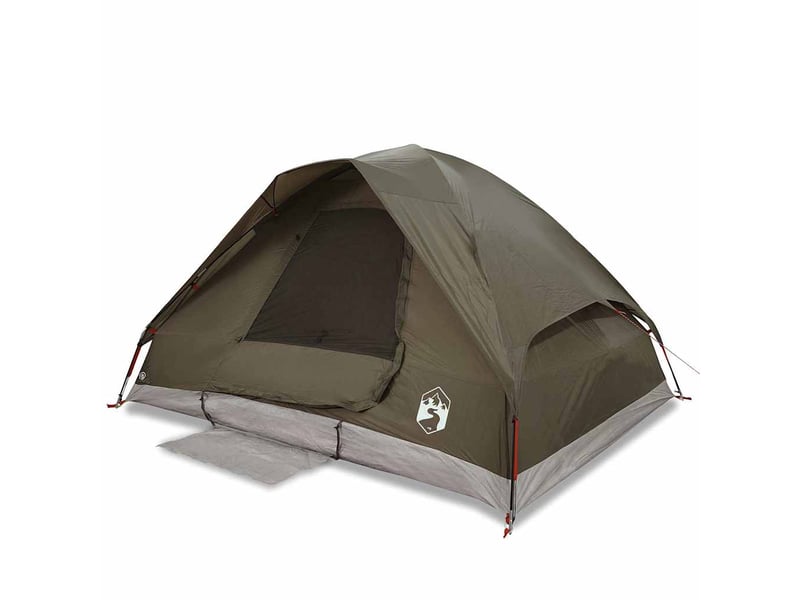 Tente de camping, tente familiale à dôme 6 personnes marron imperméable shl60794 - Conforama A