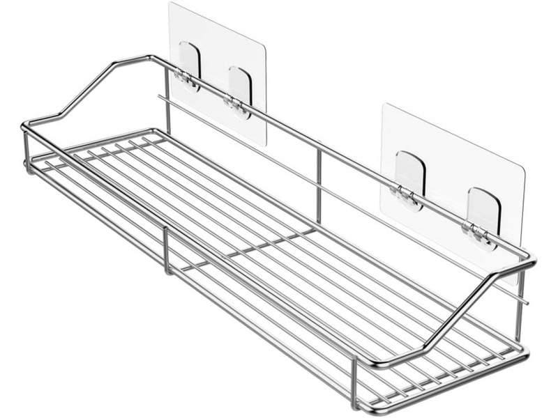  Panier à serviettes de douche, étagère, organisateur de salle de bain, porte-épices de cuisine en acier inoxydable sus304 - sans perçage  - Conforama A