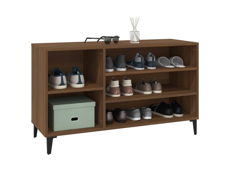  Armoire à chaussures chêne marron 102x36x60cm bois d'ingénierie shl1223  - Conforama D