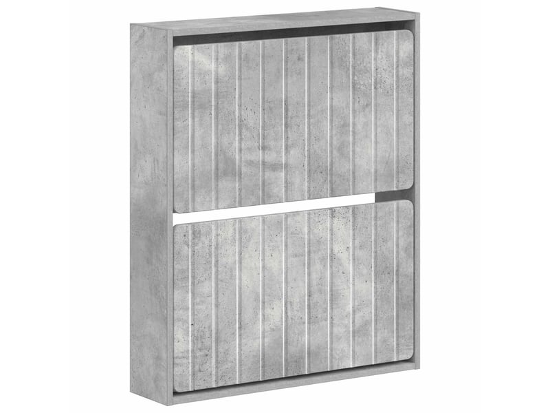  Meuble à chaussures mural, armoire à chaussures zwolle 71x17x86 cm gris béton  - Conforama A