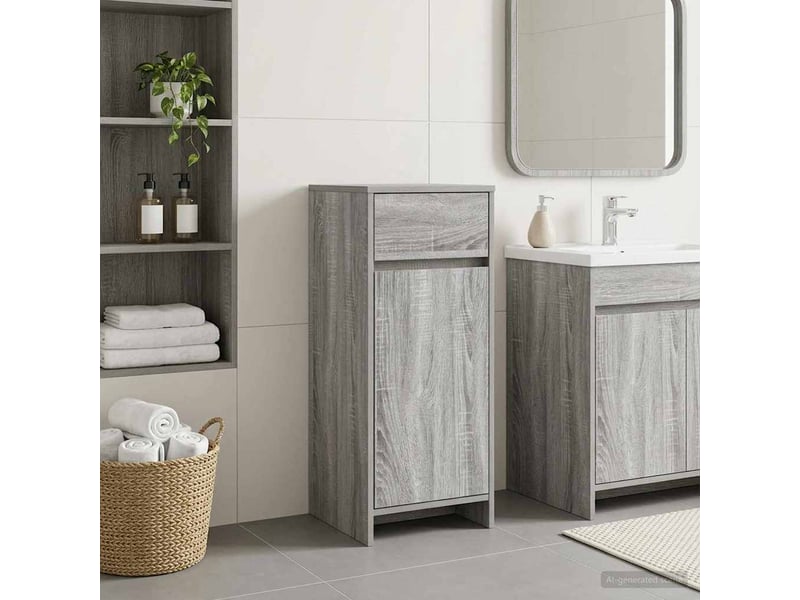  Armoire de salle de bain, meuble de rangement sonoma gris 35x36.5x85 cm  - Conforama B