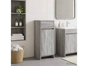 Armoire de salle de bain, meuble de rangement sonoma gris 35x36.5x85 cm