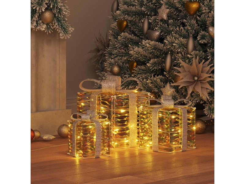  Boîte-cadeau de noël éclairée 3 pcs 150 led blanc chaud  - Conforama C
