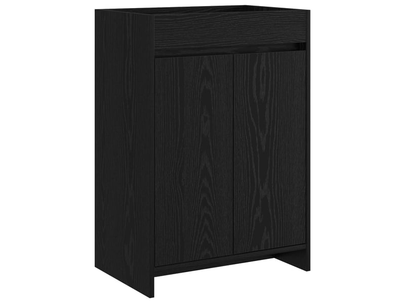  Meuble sous lavabo de salle de bain, commode chêne noir shl579  - Conforama A