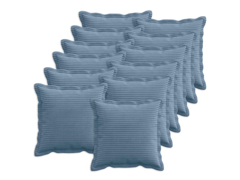  Lot de 12 housses de coussin houten bleu 40 x 40 cm velours côtelé cf49001  - Conforama B