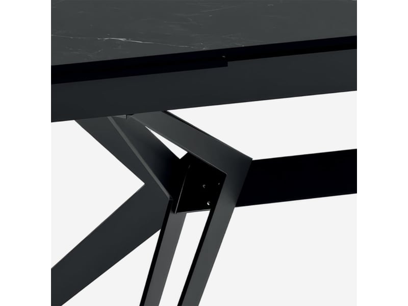  Table extensible en céramique et métal 160240x90 iulius - effet marbre noir  - Conforama E