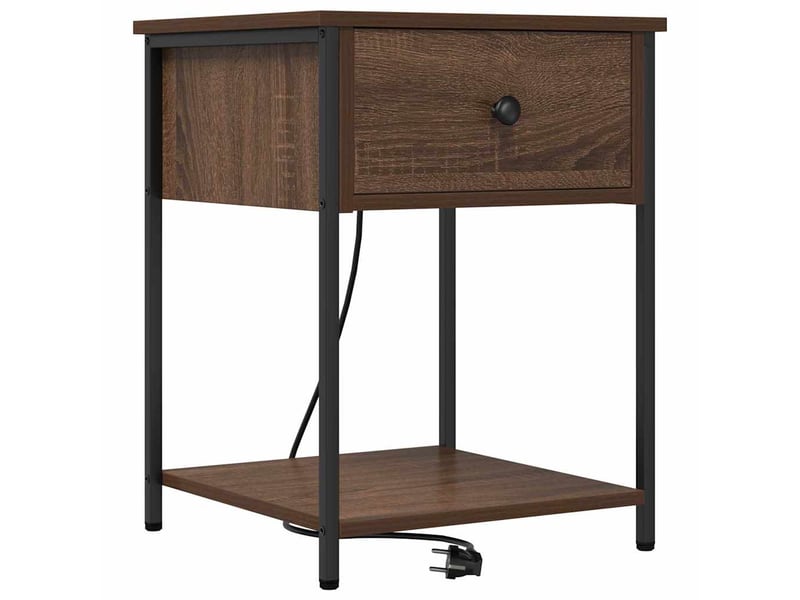  Table de chevet - cabinet de chevet - table de nuit 2 pièces chêne brun 42 x 41 x 56 cm  - Conforama D