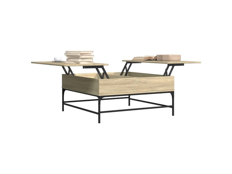  Table basse - table de salon - table à thé chêne sonoma 95x95x45 cm bois d'ingénierie et métal  - Conforama D