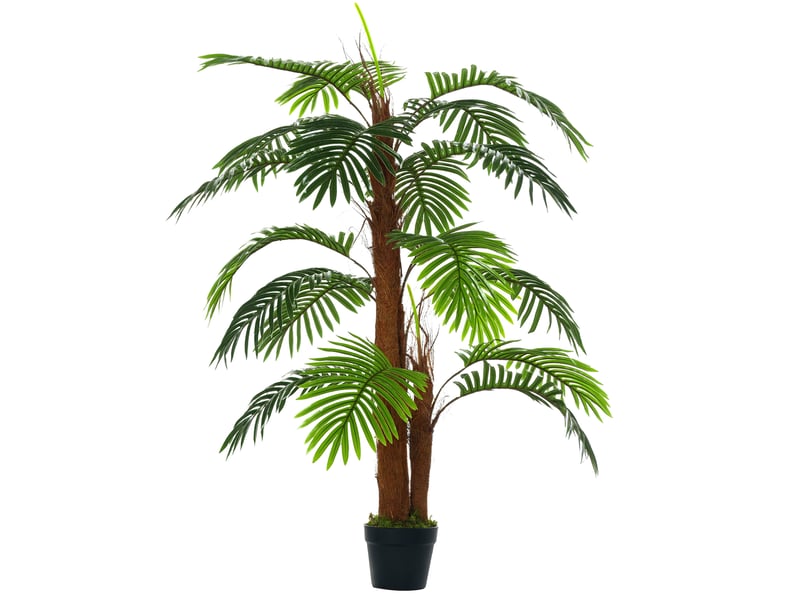  Palmier artificiel hauteur 1,2 m arbre artificiel tronc branches lichen feuilles grand réalisme pot inclus  - Conforama A