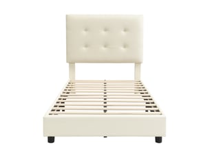 Lit simple 90x200 cm OKWISH   coloris beige