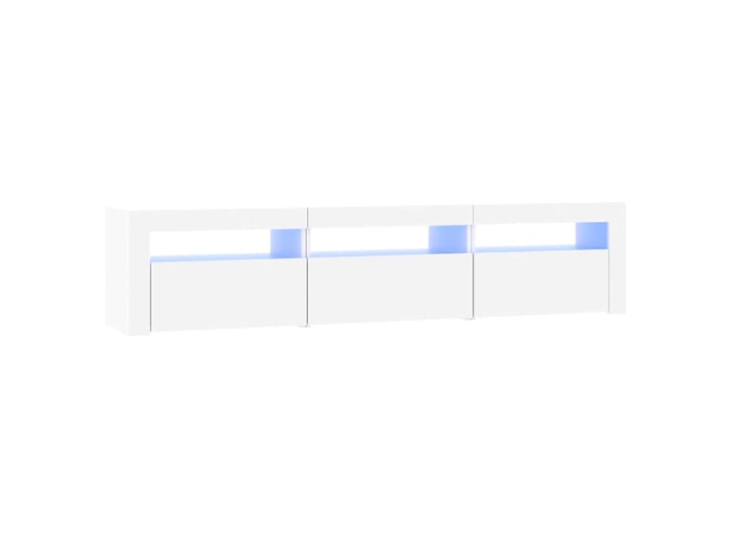  Meuble tv - banc tv - meuble de rangement avec lumières led blanc 180x35x40 cm  - Conforama A