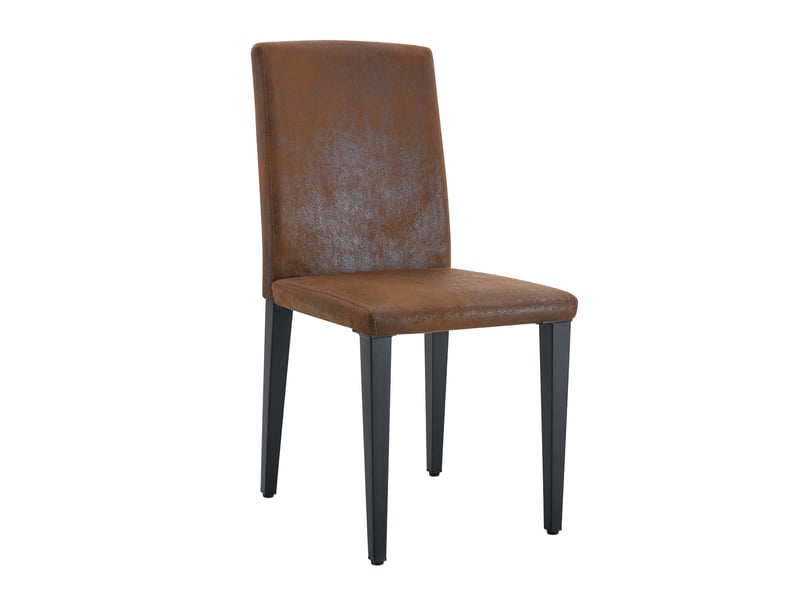  Lot de 2 chaises de salle à manger en tissu marron, pieds en métal noir W3658P400730 - Conforama A