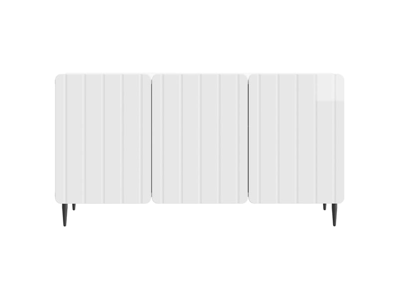  Meuble tv - banc tv - meuble de rangement 99 x 34,5 x 52 cm blanc brillant bois d'ingénierie  - Conforama E