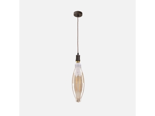 Fabrilamp elio, suspension, moderne, 1 x e27, marronambre, 58-106 x 12 x 12 cm