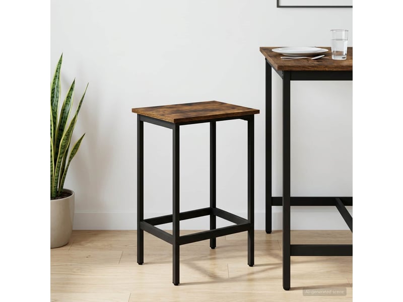  Tabouret de bar, chaise de bar chêne fumé 40x32x64 cm bois d'ingénierie shl51666  - Conforama B