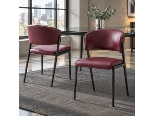 Lot de 2 chaises de salle à manger,51x49x78 cm,similicuir,rouge