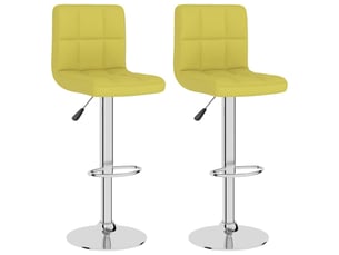 Lot de 2 tabouret de bar, chaise de bar vert tissu shl5649