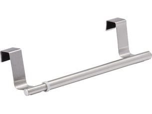 Barre porte-serviettes de porte télescopique, porte-serviette d'armoire extensible, acier inoxydable, 36-60 x 6 x 7 cm, argent mat