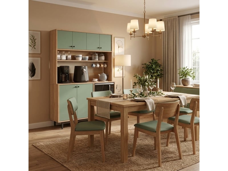  Buffet de rangement multiusage avec étagères et tiroirs zarethil  - Conforama B