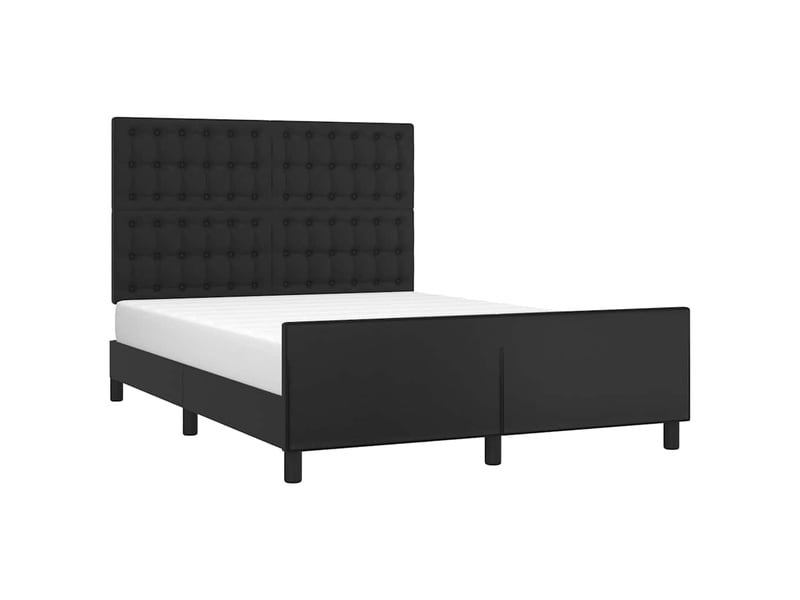  Lit double- lit adulte -  cadre de lit sans matelas noir 140x190 cm similicuir  - Conforama B