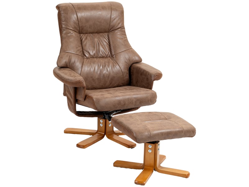  Fauteuil de relaxation, fauteuil pivotant, fauteuil inclinable, 78x82.5x109cm, marron  - Conforama A