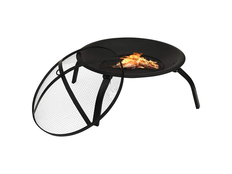  Foyer et barbecue avec tisonnier 2 en 1 56x56x49 cm acier  - Conforama C