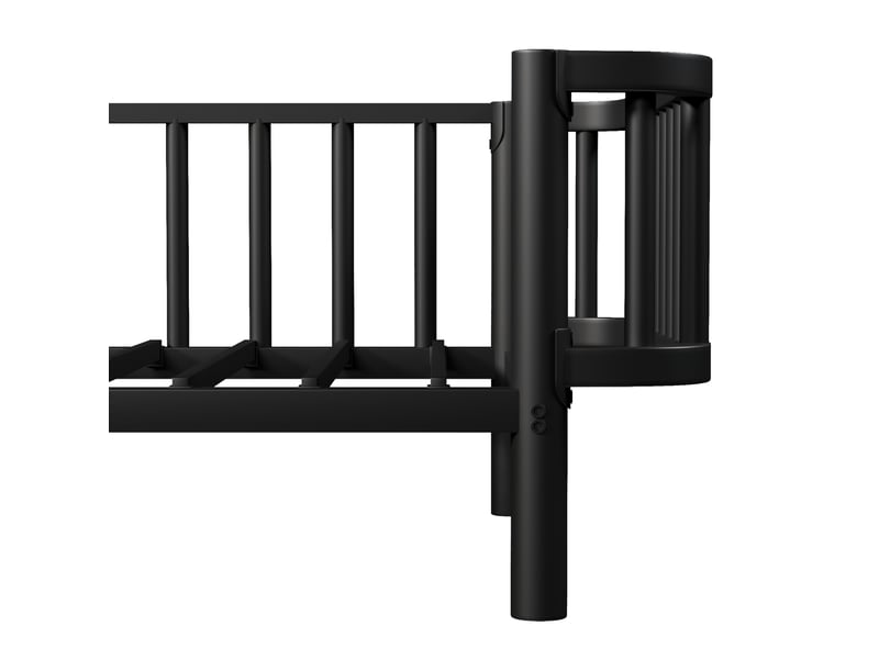 Lit banquette 90x200 cm avec sommier à lattes en acier noir, sans matelas  - Conforama D