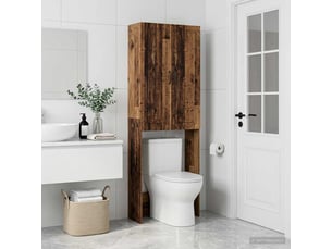 Armoire de toilette, meuble de toilette utrecht bois ancien 66x25.5x190 cm