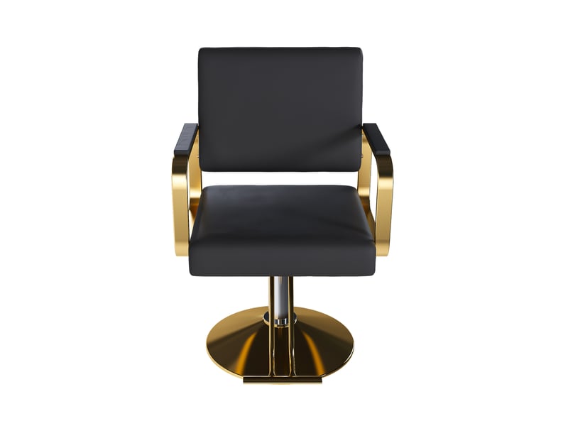 Fauteuil de coiffure hydraulique pivotant 360° 90x56x92 cm noir et doré - Conforama D