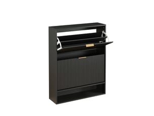 Meuble à chaussures 80x24x102 cm, armoire chaussures entrée, range-chaussures, meuble couloir, gain de place, mdf noir