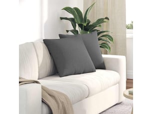 Lot de 2 coussins de canapé, coussins décoratifs tissu gris foncé 50 x 50 cm cf58864