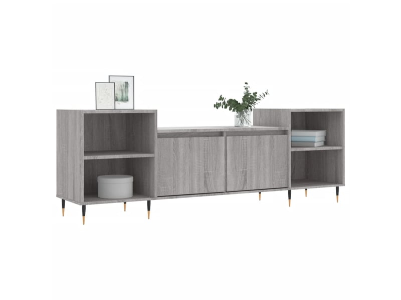  Meuble tv - banc tv - meuble de rangement sonoma gris 160x35x55 cm bois d'ingénierie  - Conforama C