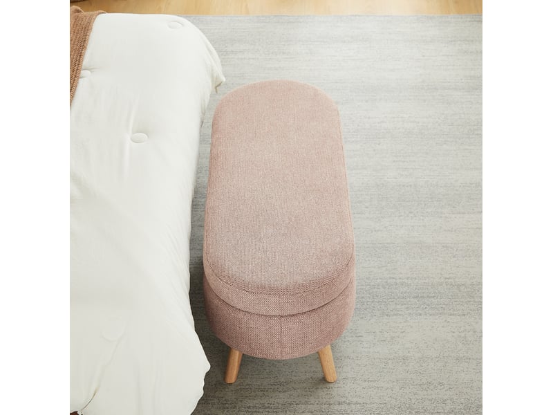  Banc de rangement 110x40x42 cm rose avec coffre et trous d’aération  - Conforama E