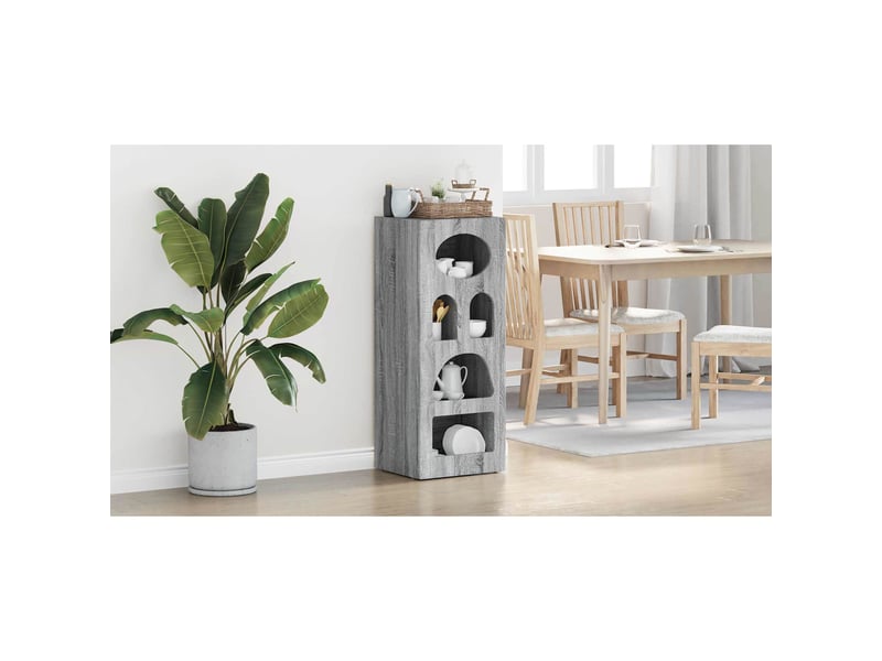 Buffet - bahut - meuble de rangement elst gris sonoma 40 x 35 x 100,5 cm bois d'ingénierie - Conforama B