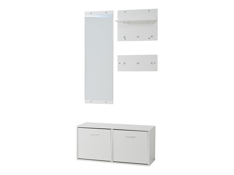 Portemanteau avec banc et rangement blanc 90 cm - Conforama D