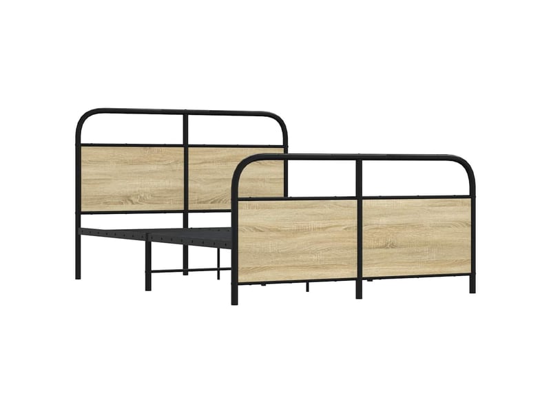  Lit double- lit adulte -  cadre de lit sans matelas 120x190 cm cm chêne sonoma  - Conforama D