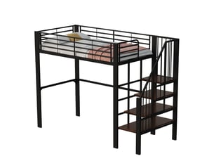 Lit mezzanine 90x200 cm MEUBLIV   coloris noir