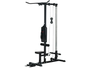 Station de musculation à poulie 140x108x197 cm résistance réglable métal noir